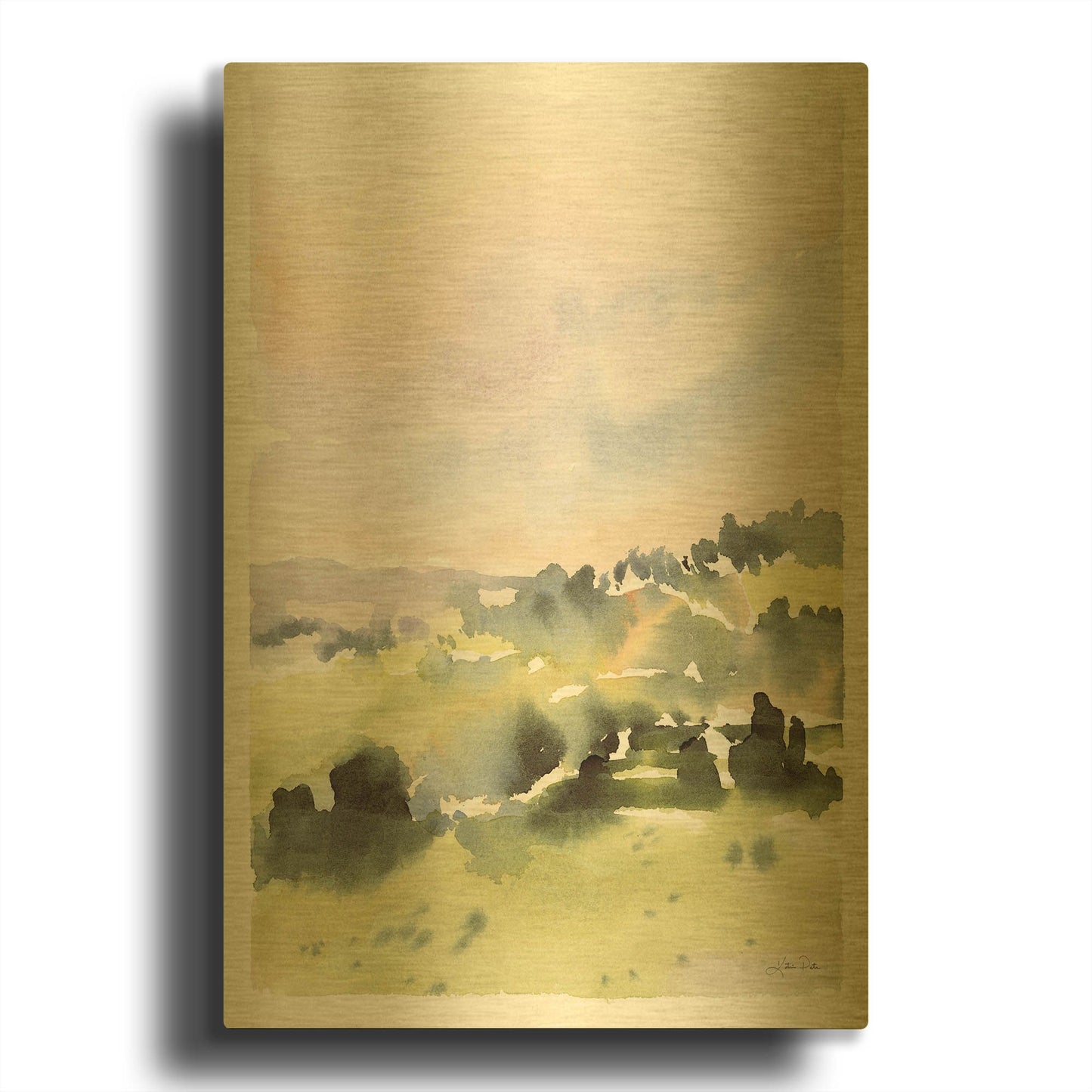 'Spring Hills II' By Katrina Pete Gold Metal Wall Art