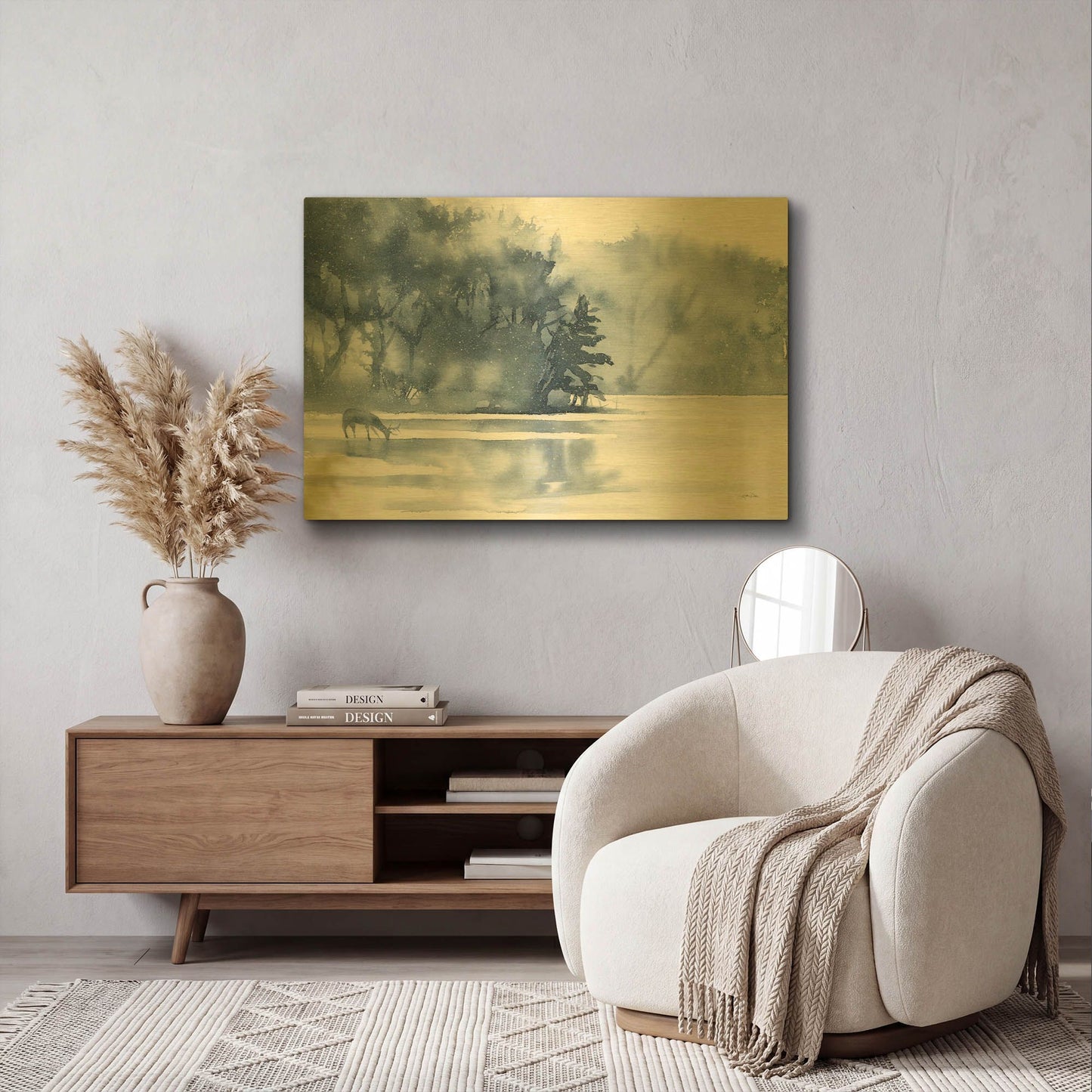 'Winter Lake' By Katrina Pete Gold Metal Wall Art