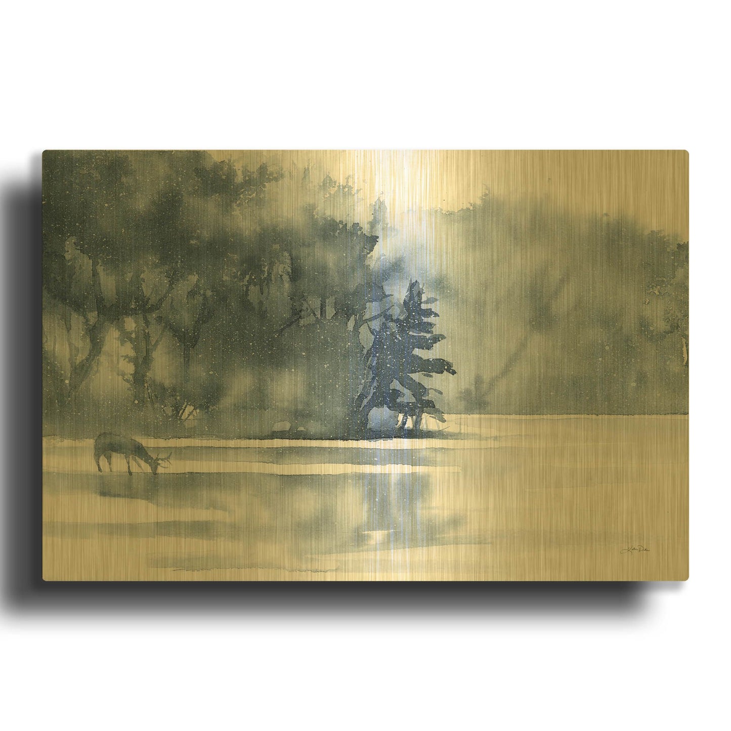 'Winter Lake' By Katrina Pete Gold Metal Wall Art