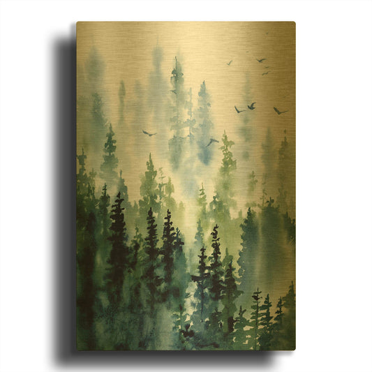 'Treeline' By Katrina Pete Gold Metal Wall Art