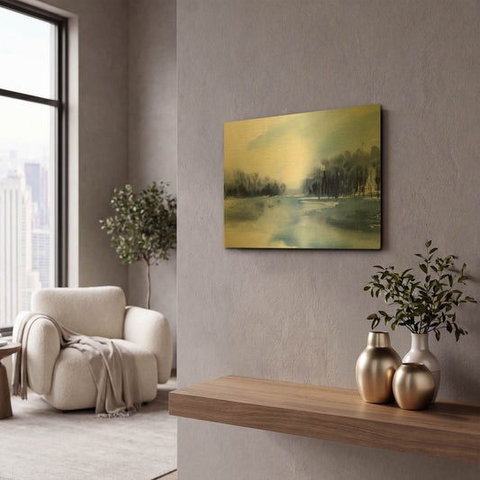 'Winter River' By Katrina Pete Gold Metal Wall Art