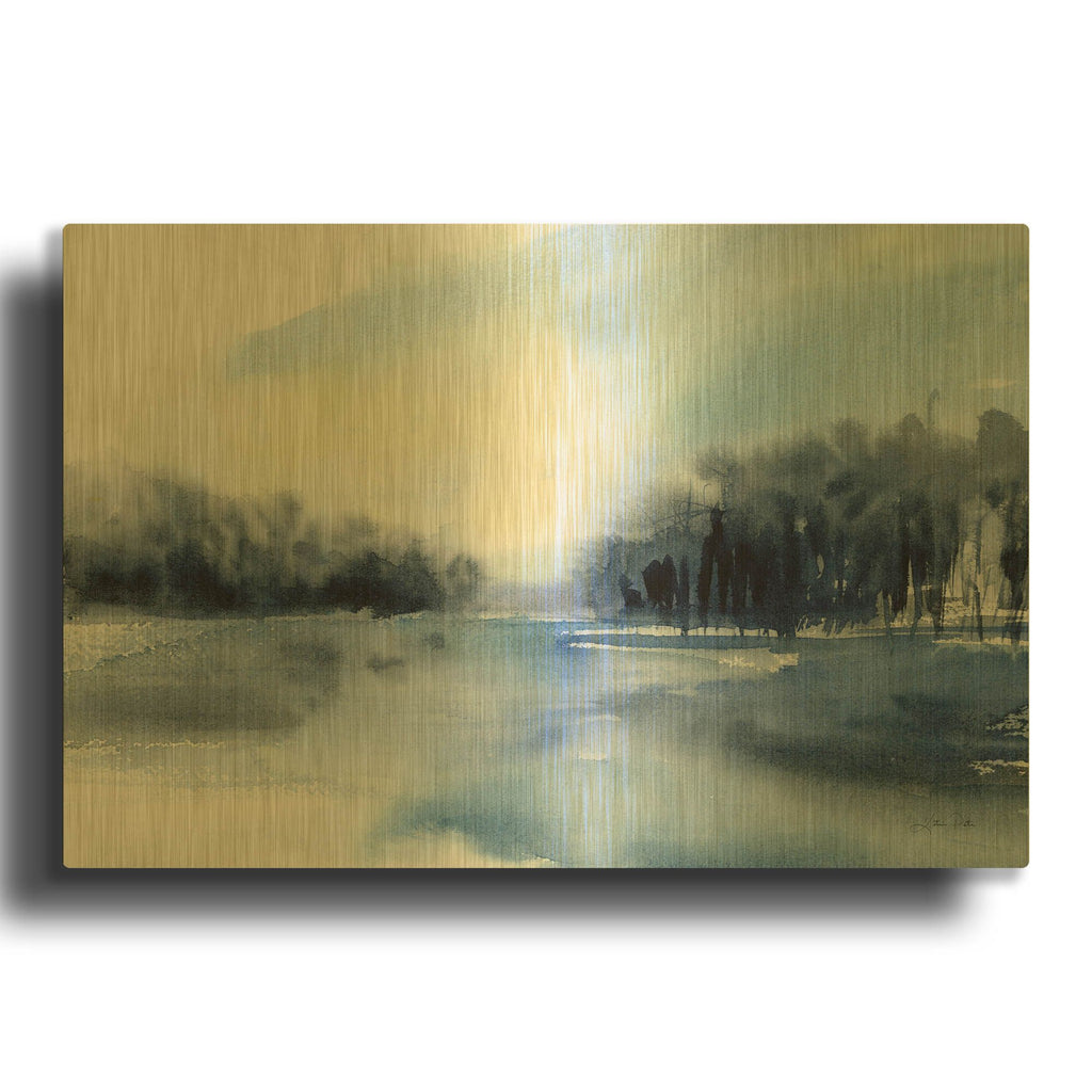'Winter River' By Katrina Pete Gold Metal Wall Art