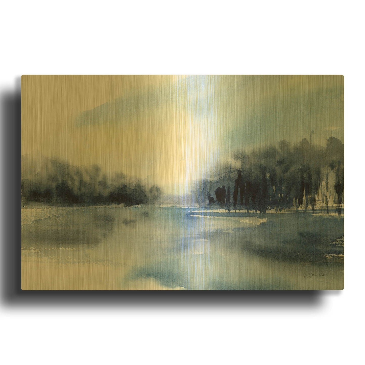 'Winter River' By Katrina Pete Gold Metal Wall Art