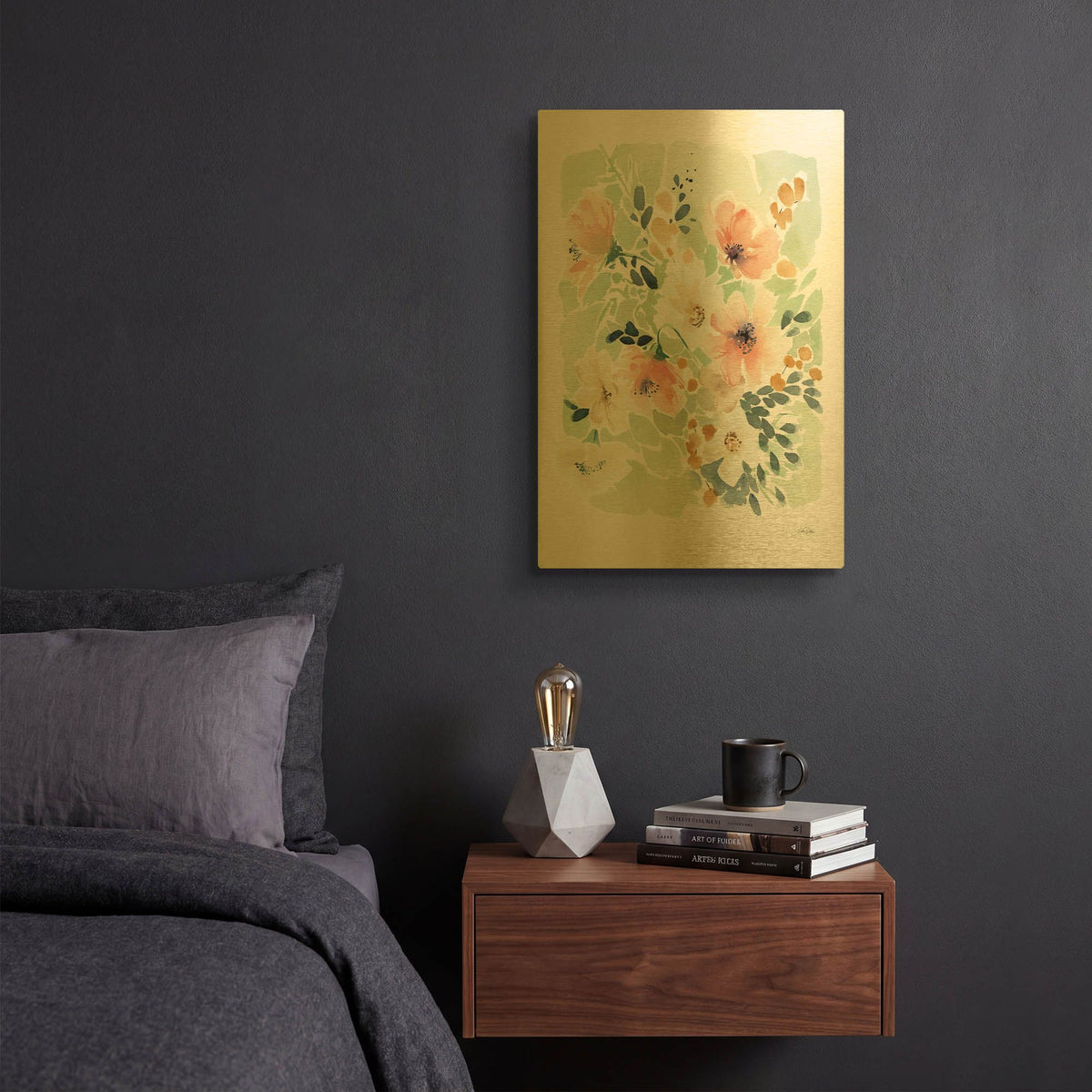 'Spring Florals' By Katrina Pete Gold Metal Wall Art