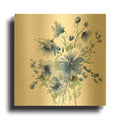 'Secret Garden Bouquet I Blue' By Katrina Pete Gold Metal Wall Art