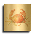'Summertime Crab' By Katrina Pete Gold Metal Wall Art