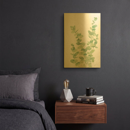 'Eucalyptus II' By Katrina Pete Gold Metal Wall Art