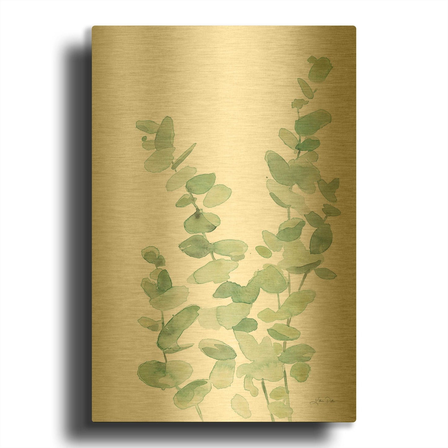 'Eucalyptus II' By Katrina Pete Gold Metal Wall Art