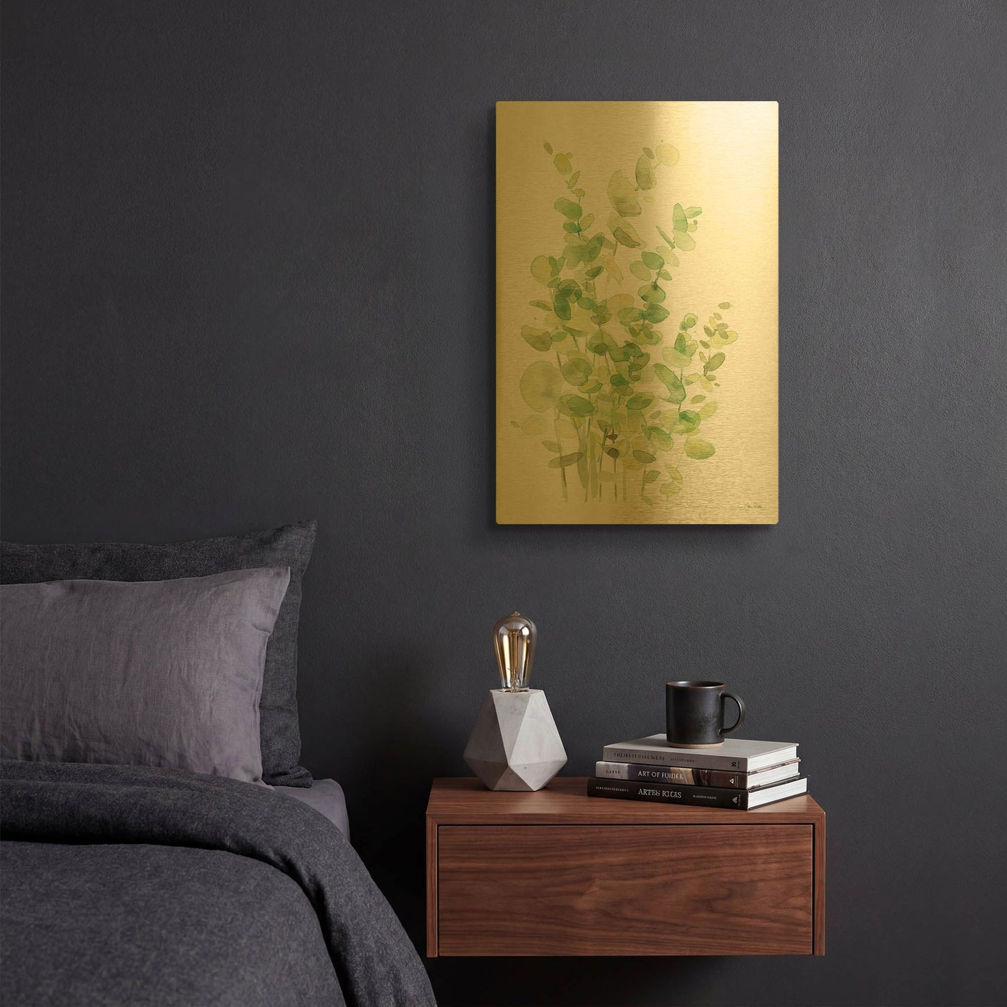 'Eucalyptus III' By Katrina Pete Gold Metal Wall Art