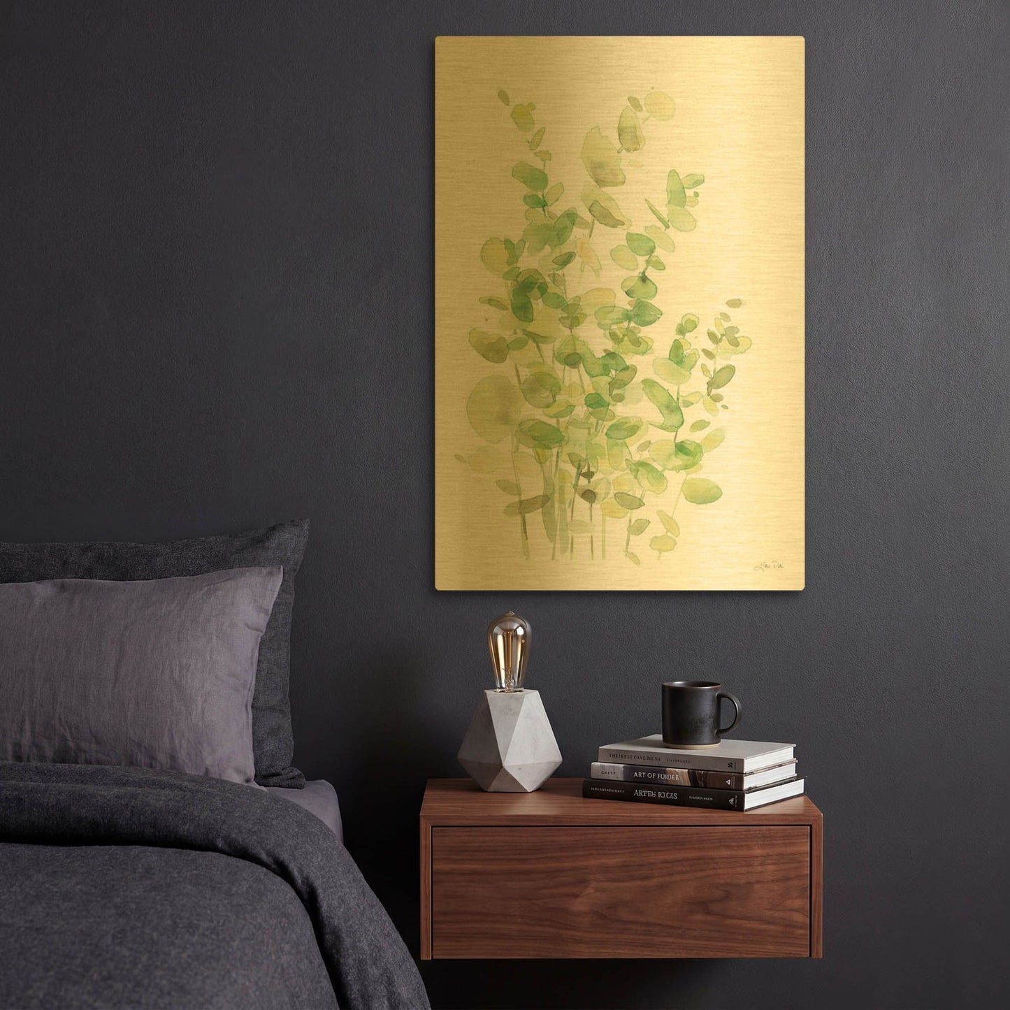 'Eucalyptus III' By Katrina Pete Gold Metal Wall Art