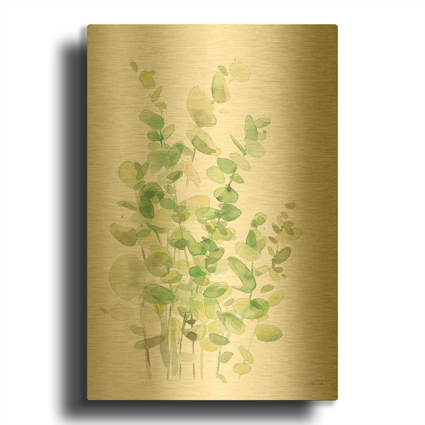 'Eucalyptus III' By Katrina Pete Gold Metal Wall Art