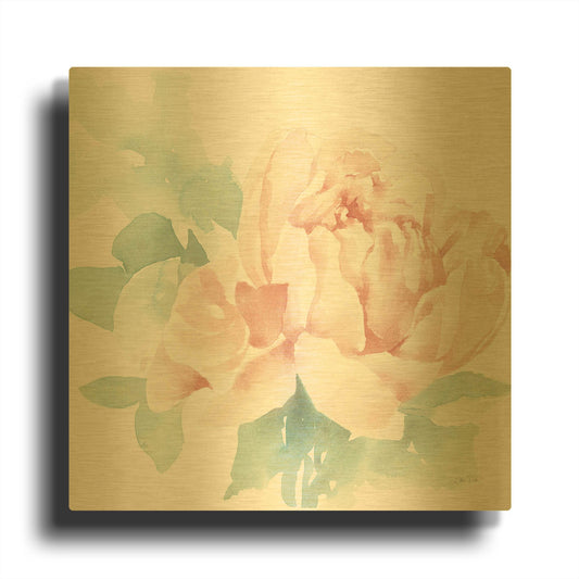 'Poetic Blooming I Pink' By Katrina Pete Gold Metal Wall Art