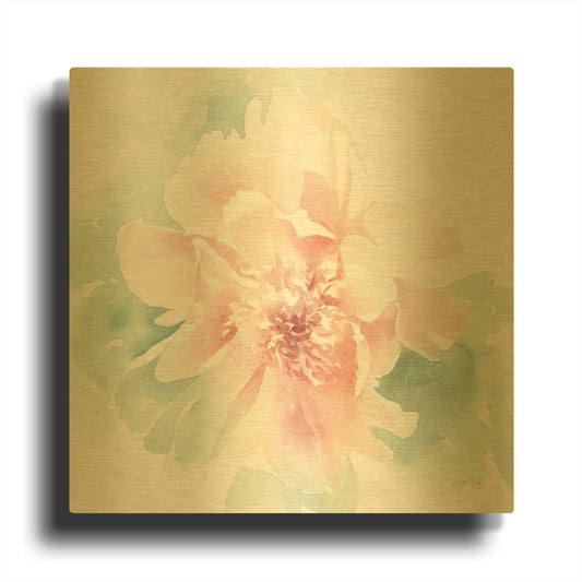 'Poetic Blooming II Pink' By Katrina Pete Gold Metal Wall Art