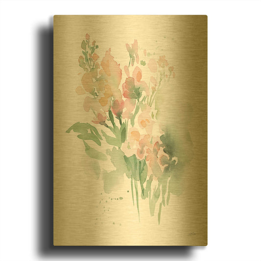 'Vibrant Blooms I' By Katrina Pete Gold Metal Wall Art
