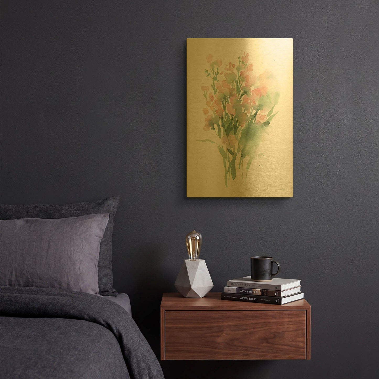 'Vibrant Blooms II' By Katrina Pete Gold Metal Wall Art
