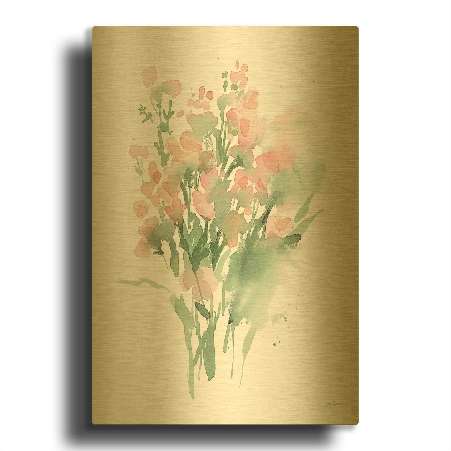 'Vibrant Blooms II' By Katrina Pete Gold Metal Wall Art