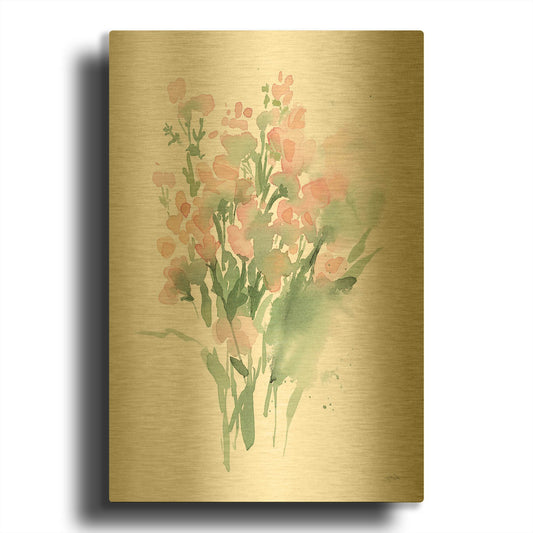 'Vibrant Blooms II' By Katrina Pete Gold Metal Wall Art