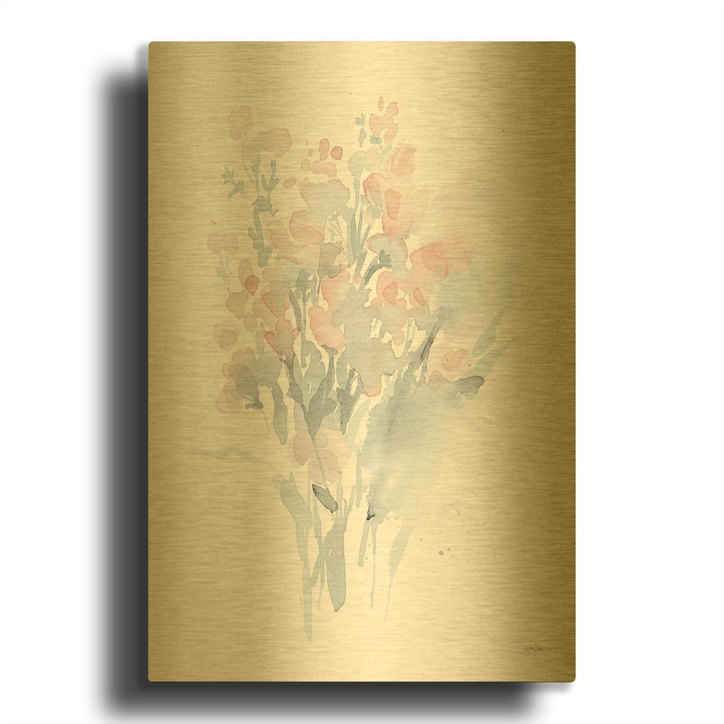 'Fresh Blooms II' By Katrina Pete Gold Metal Wall Art