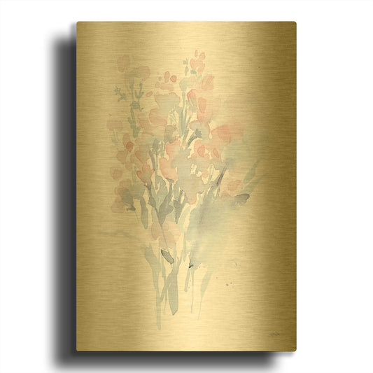 'Fresh Blooms II' By Katrina Pete Gold Metal Wall Art
