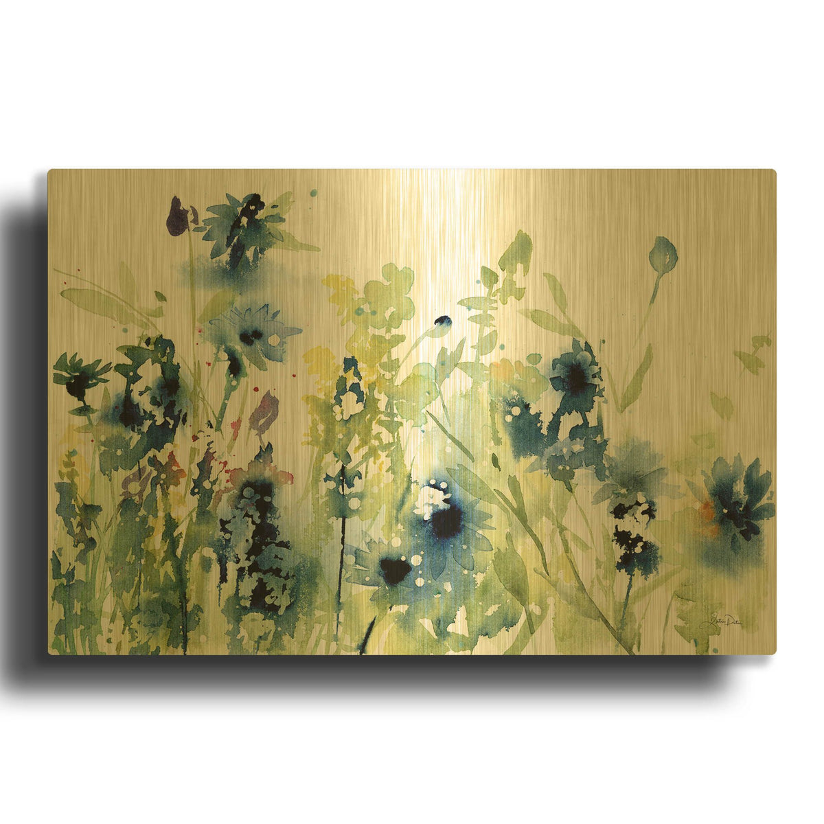 'Wild Meadow Flowers' By Katrina Pete Gold Metal Wall Art