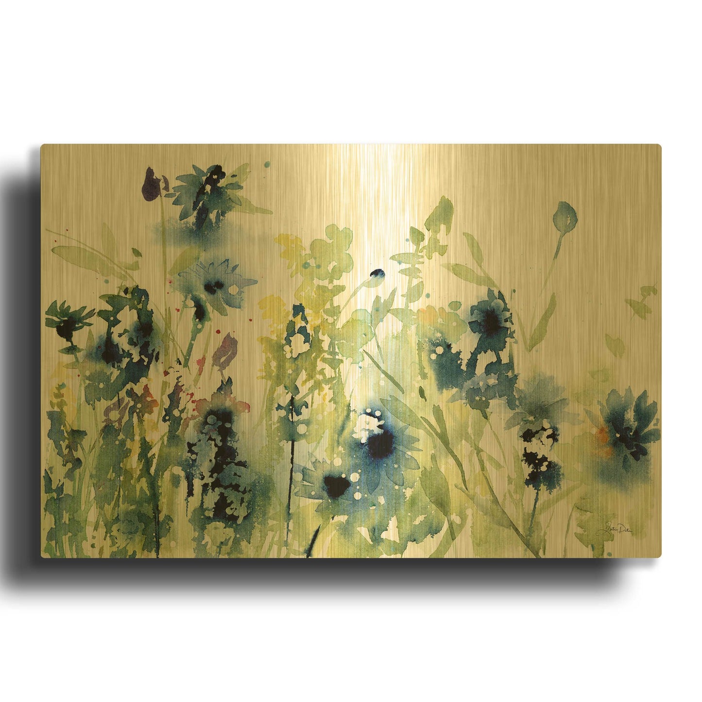 'Wild Meadow Flowers' By Katrina Pete Gold Metal Wall Art