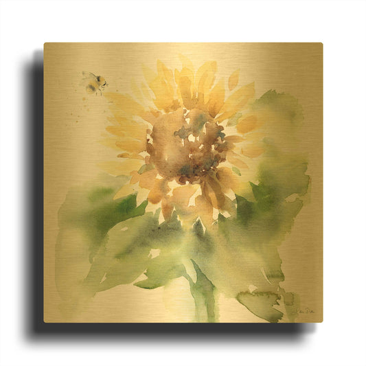 'Sunflower Meadow III' By Katrina Pete Gold Metal Wall Art
