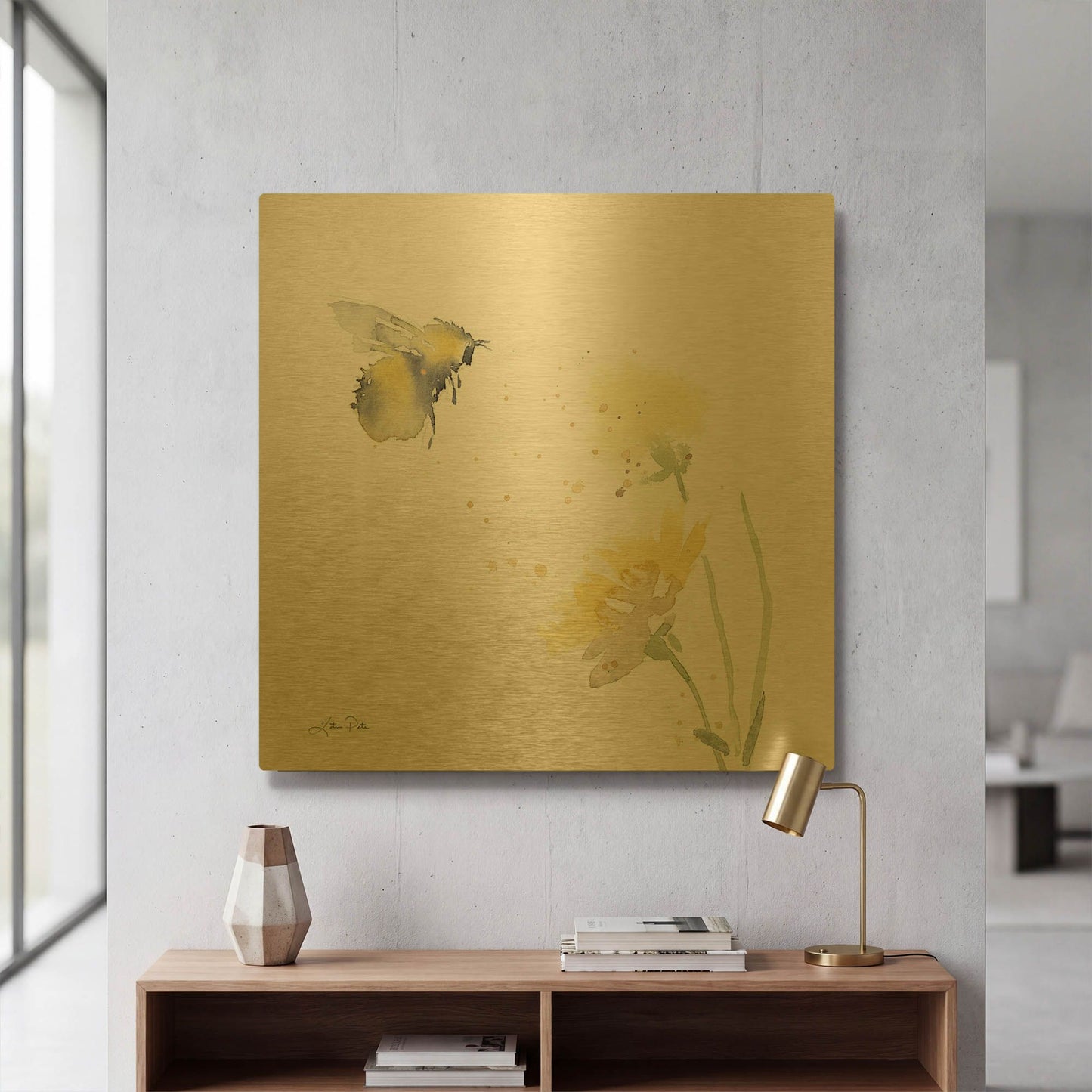 'Sunflower Meadow IV' By Katrina Pete Gold Metal Wall Art