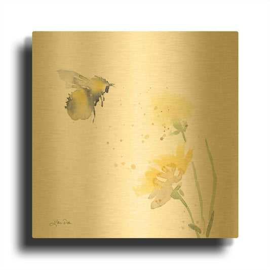 'Sunflower Meadow IV' By Katrina Pete Gold Metal Wall Art