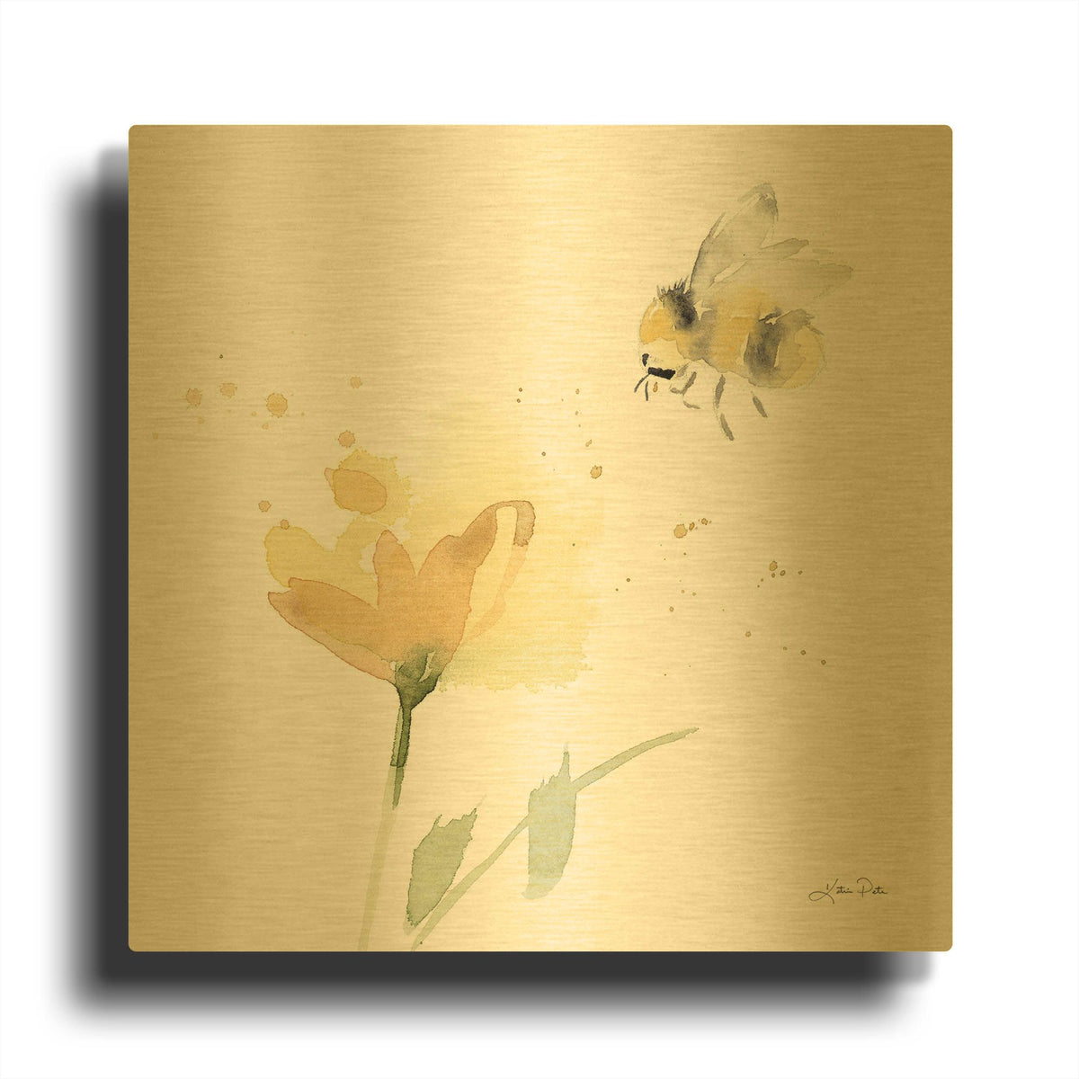 'Sunflower Meadow V' By Katrina Pete Gold Metal Wall Art