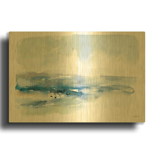 'Shoreline Blues I' By Katrina Pete Gold Metal Wall Art