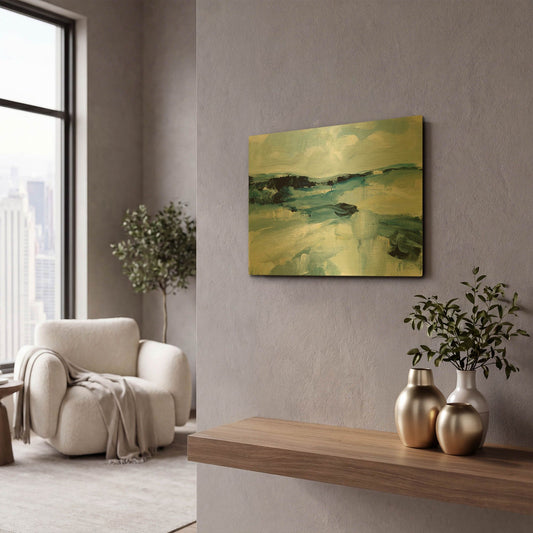 'Windswept Landscape' By Katrina Pete Gold Metal Wall Art