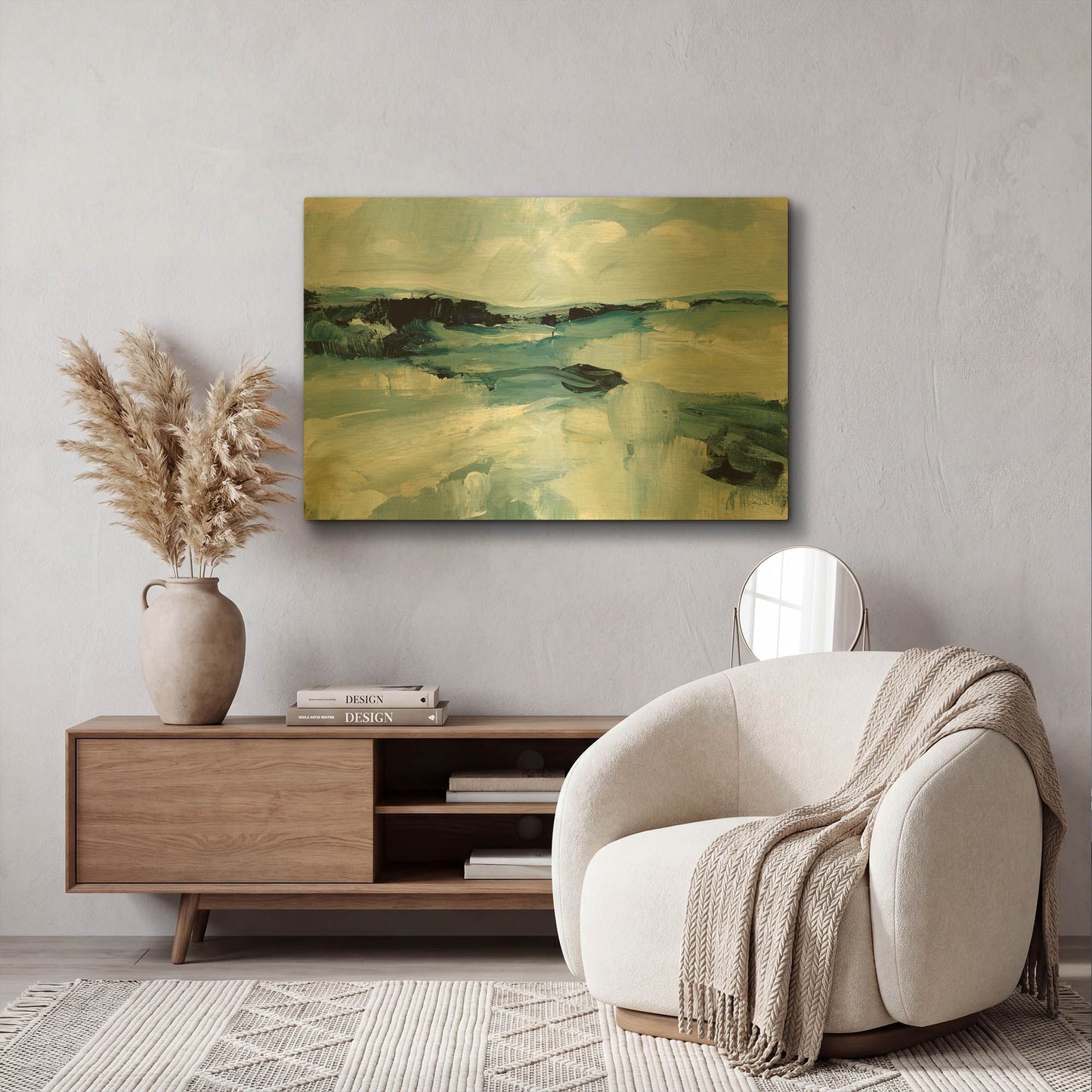 'Windswept Landscape' By Katrina Pete Gold Metal Wall Art
