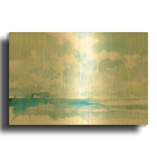 'Ocean Dreaming Pale Blue' By Katrina Pete Gold Metal Wall Art