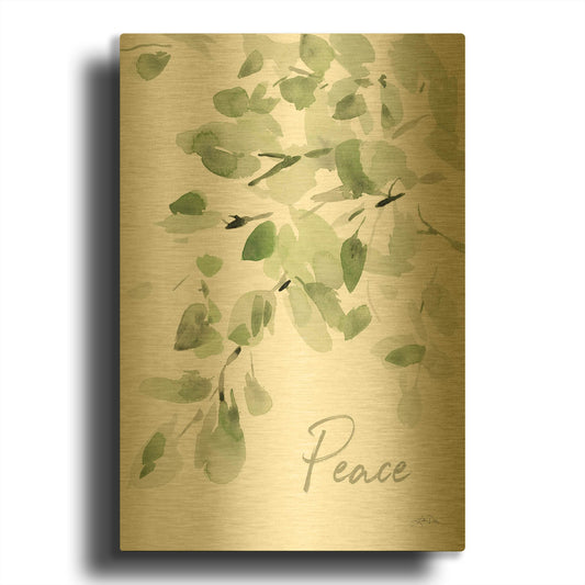 'Cascading Branches I Peace' By Katrina Pete Gold Metal Wall Art