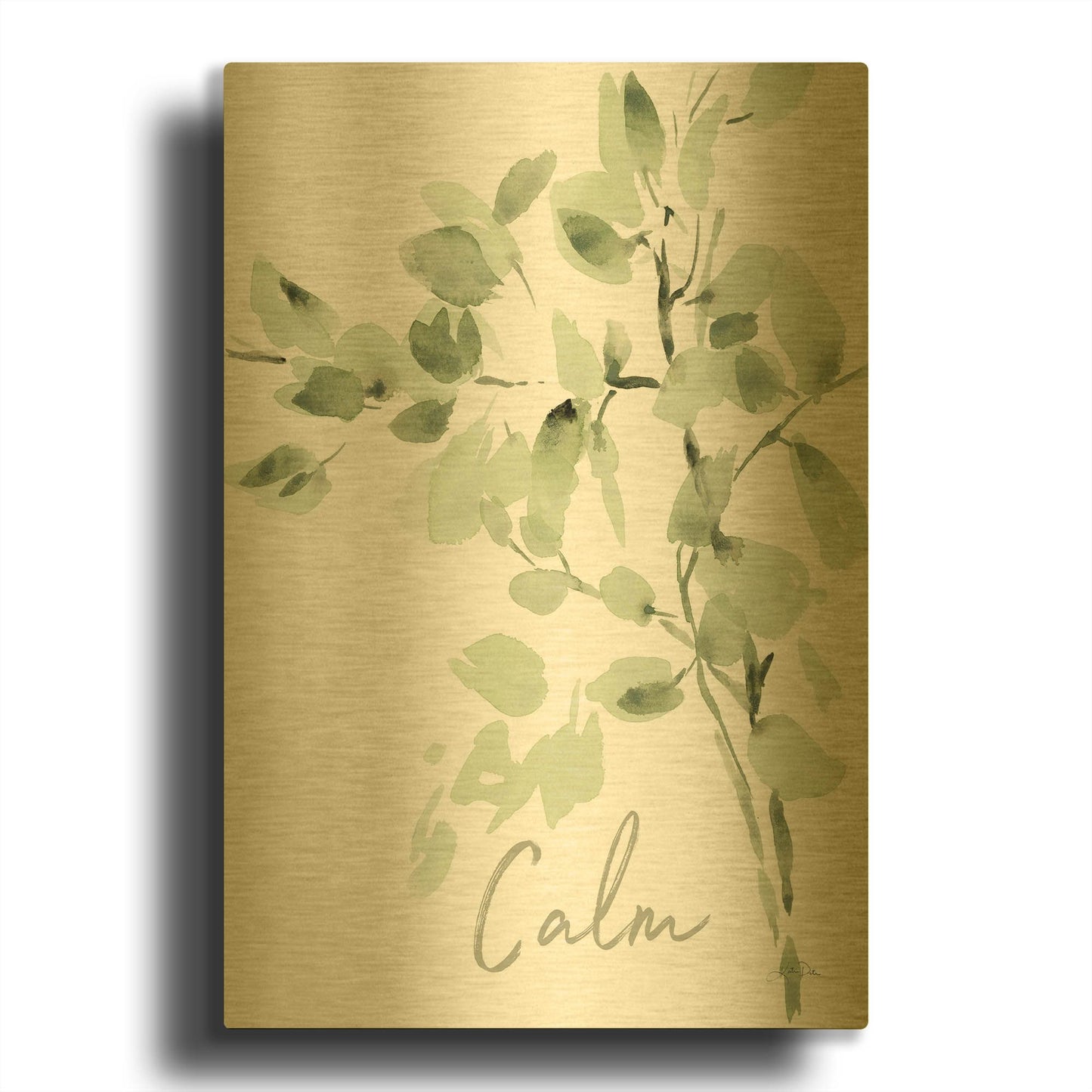 'Cascading Branches II Calm' By Katrina Pete Gold Metal Wall Art