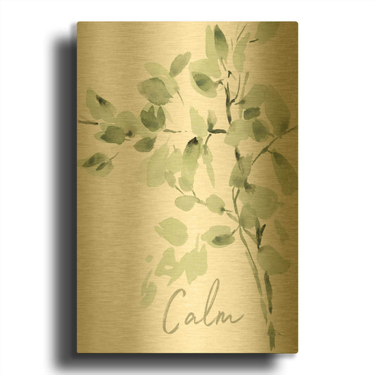 'Cascading Branches II Calm' By Katrina Pete Gold Metal Wall Art