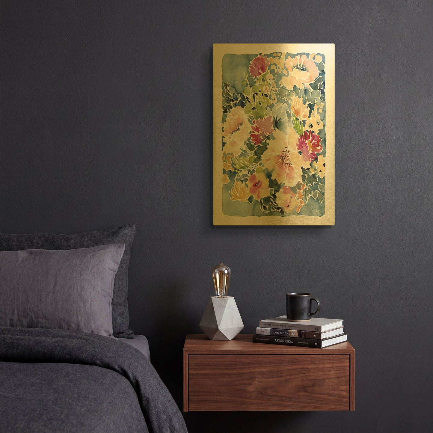 'Peony Delights' By Katrina Pete Gold Metal Wall Art