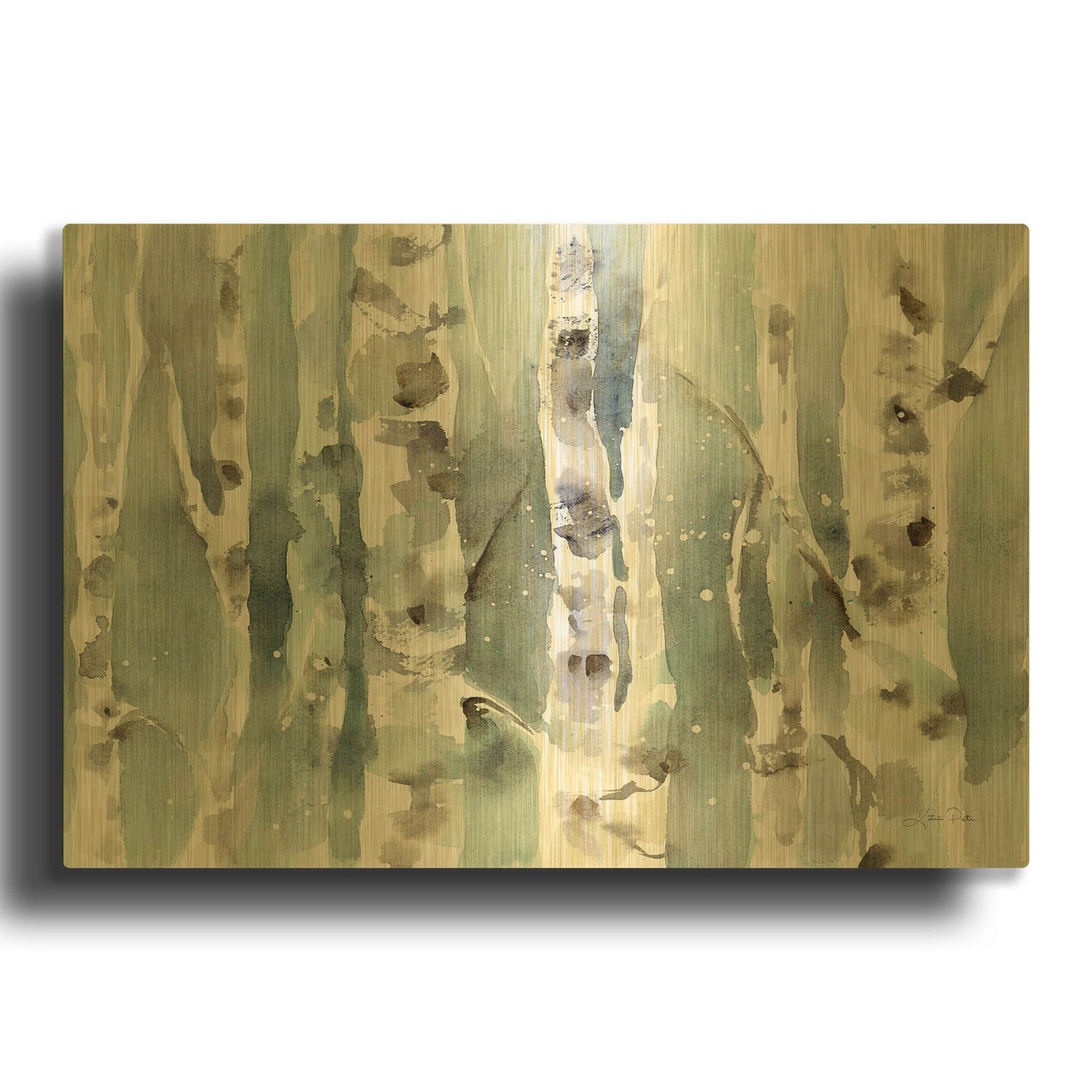 'Winter Birches' By Katrina Pete Gold Metal Wall Art