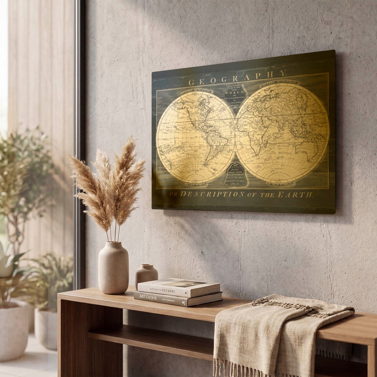 'Old World Globe' By Wild Apple Portfolio Gold Metal Wall Art