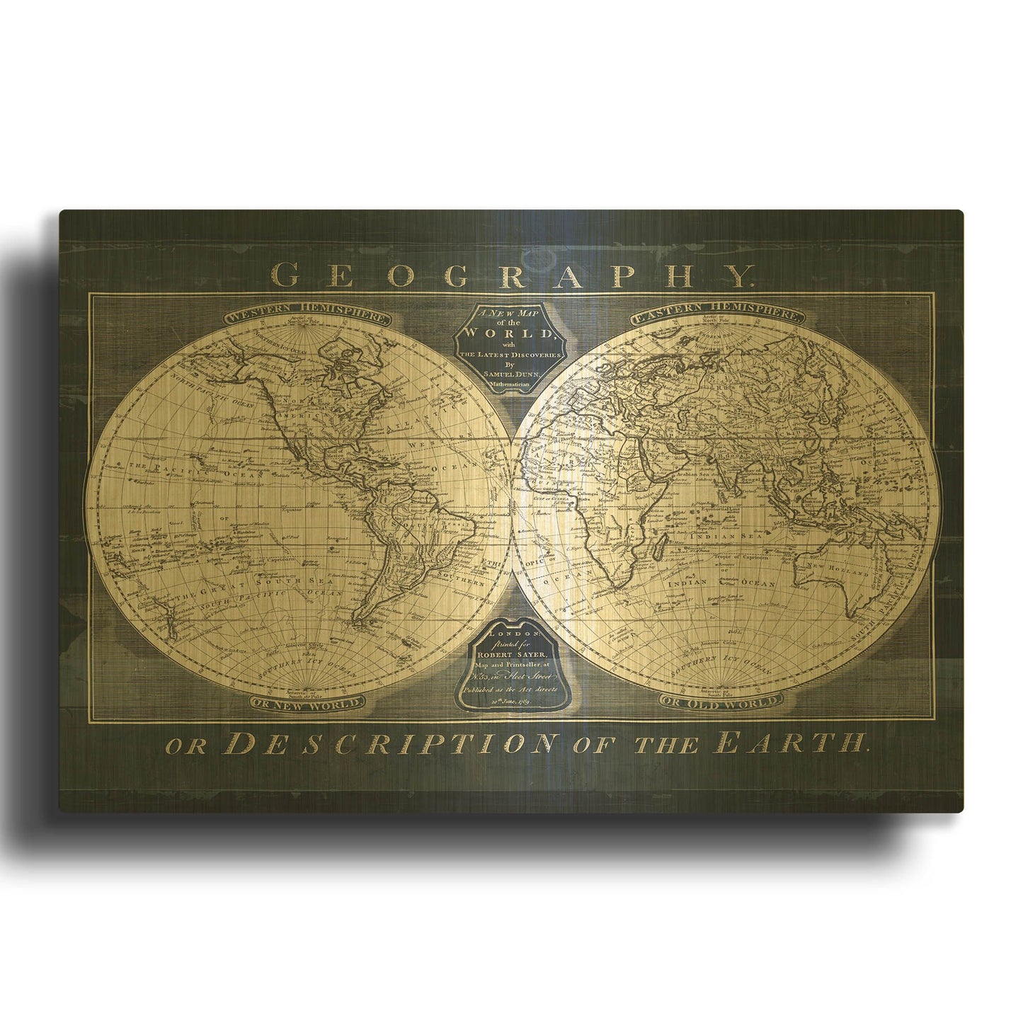 'Old World Globe' By Wild Apple Portfolio Gold Metal Wall Art