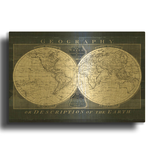 'Old World Globe' By Wild Apple Portfolio Gold Metal Wall Art