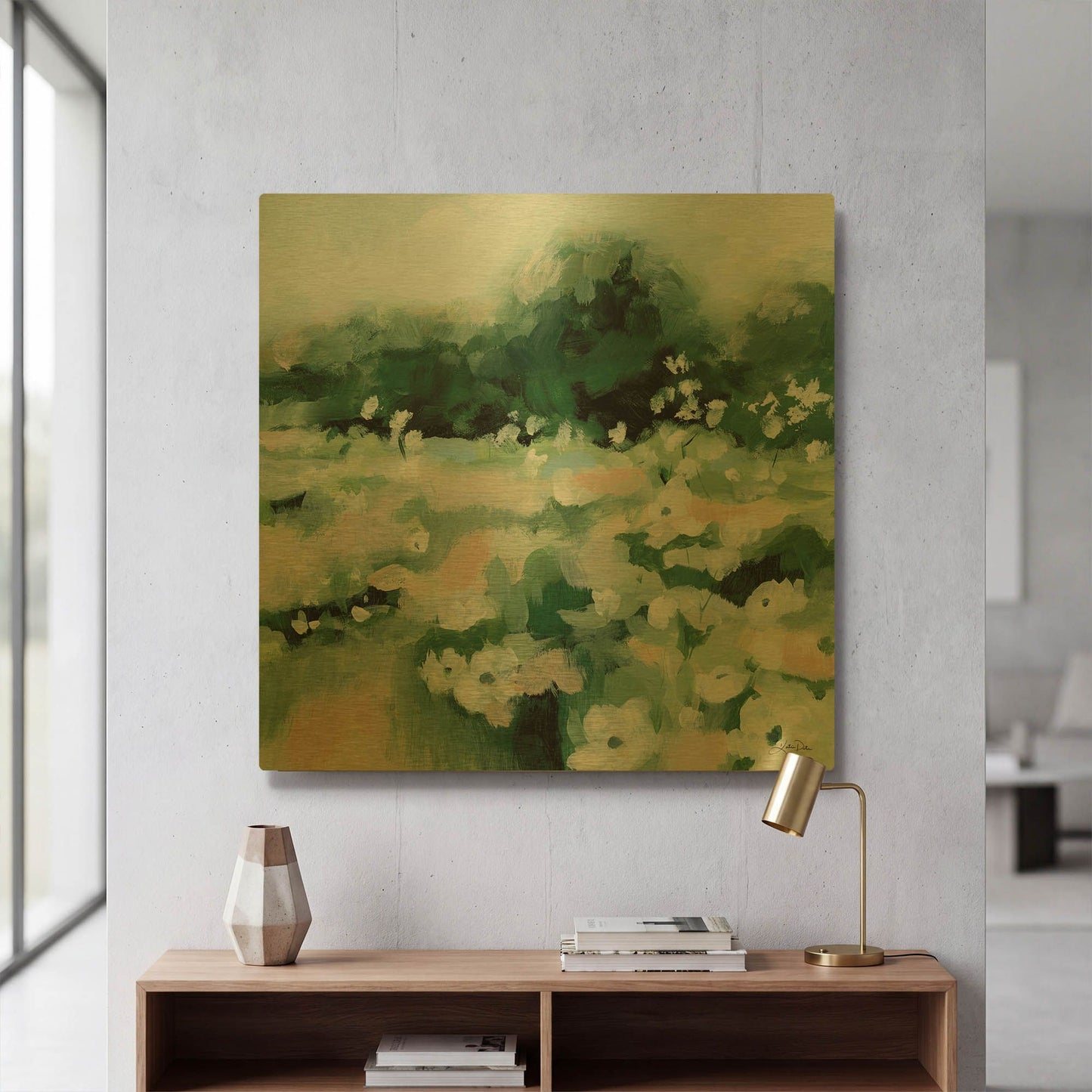 'Summer Field' By Katrina Pete Gold Metal Wall Art