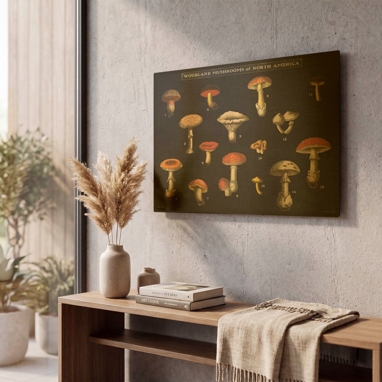 'Mushroom Chart I' By Wild Apple Portfolio Gold Metal Wall Art