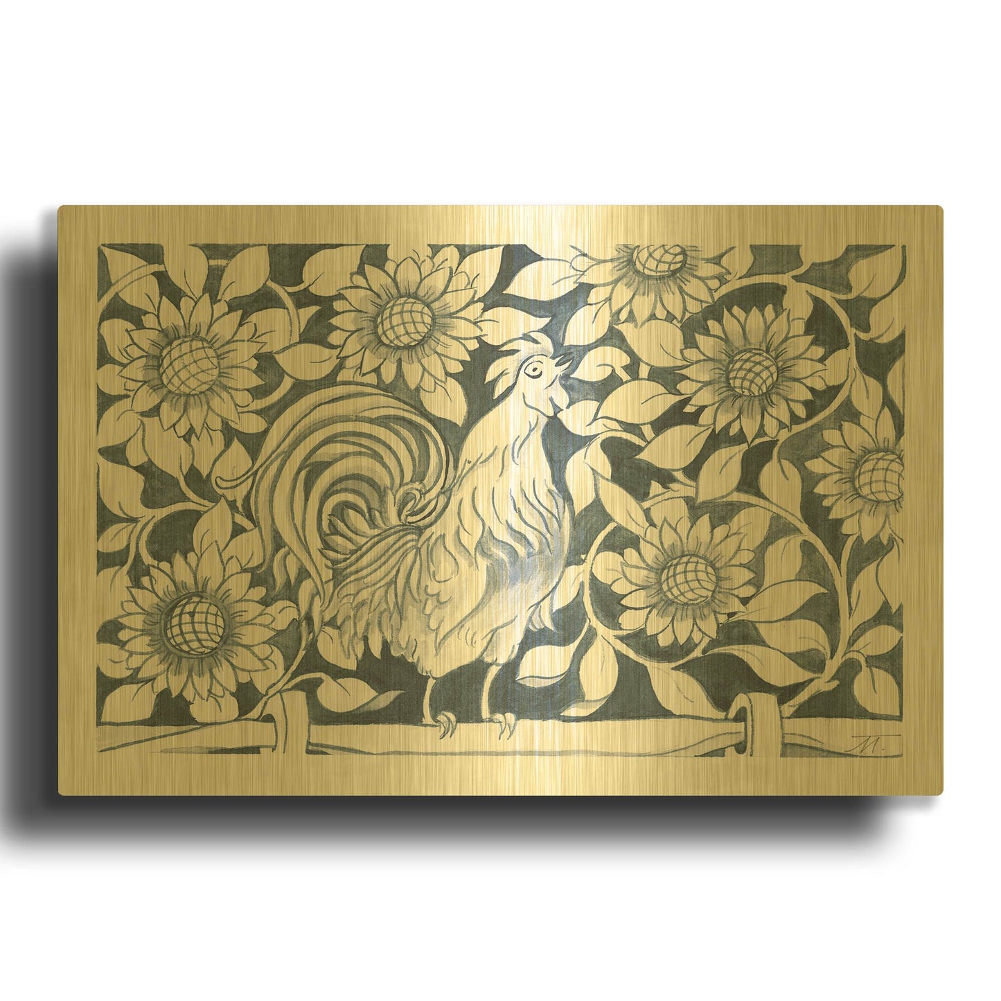 'Farm Life I' By Miranda Thomas Gold Metal Wall Art