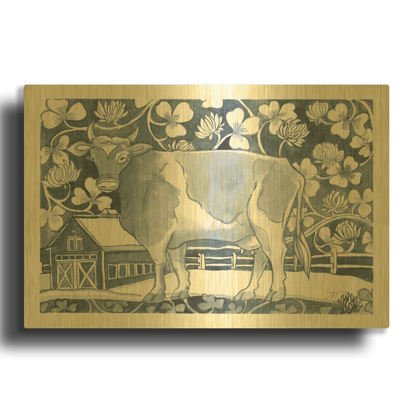 'Farm Life II' By Miranda Thomas Gold Metal Wall Art