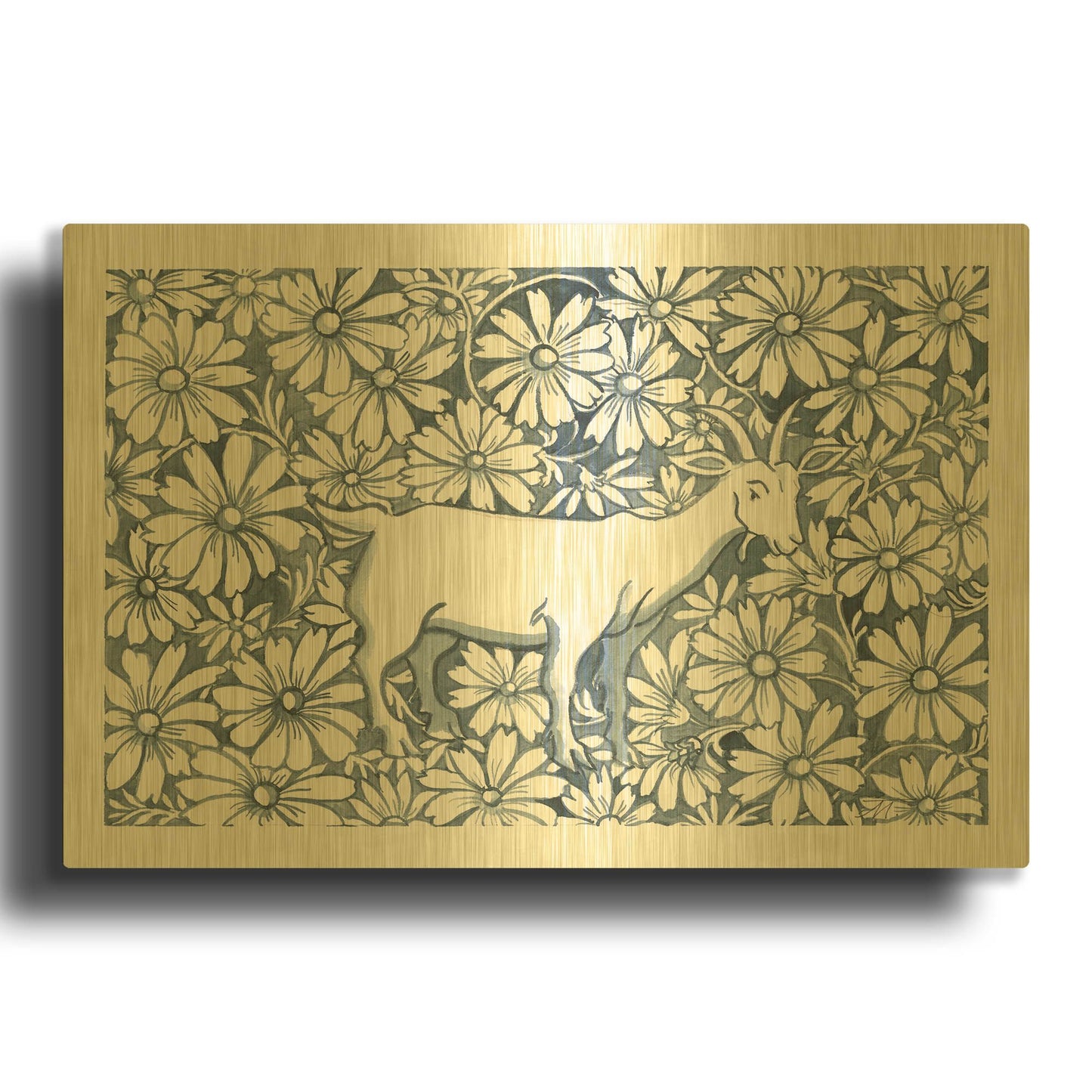 'Farm Life III' By Miranda Thomas Gold Metal Wall Art