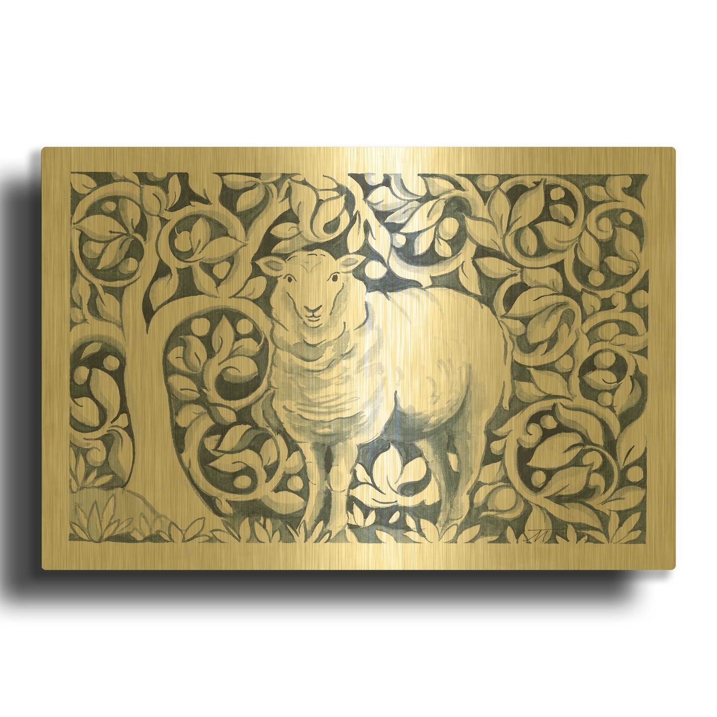 'Farm Life V' By Miranda Thomas Gold Metal Wall Art