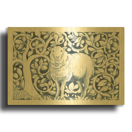 'Farm Life V' By Miranda Thomas Gold Metal Wall Art