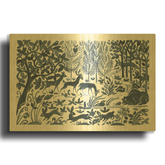 'Forest Life II' By Miranda Thomas Gold Metal Wall Art
