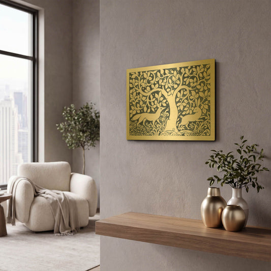 'Forest Life III' By Miranda Thomas Gold Metal Wall Art